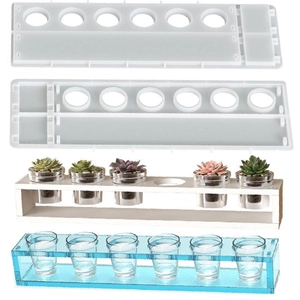 Silicone Mold For DIY Resin Epoxy Shot Glass Holder Cupcake Display Stand And Succulent Plant Rack Crafting