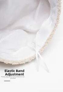 Detail view of the adjustable drawstring inside the plush faux fur military hat