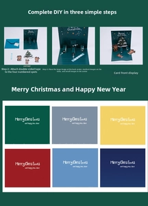 DIY 3D Christmas card kit featuring pop-up trees and reindeer with colorful envelopes