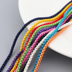 Box Chain Necklace For Women Iron Alloy Lacquer Colorful Candy Color Fashion Minimalist Adjustable