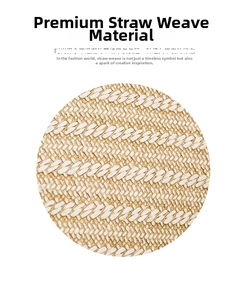 Macro detail of the woven straw fabric showing the natural texture and craftsmanship
