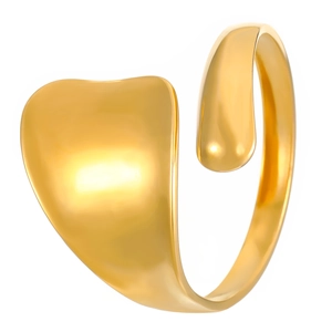Modern 18K gold-plated stainless steel open ring with irregular heart design