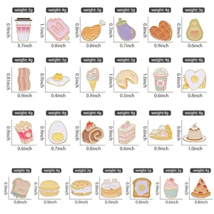 Détails de taille et poids pour divers pin's émaillés en forme de nourriture variés