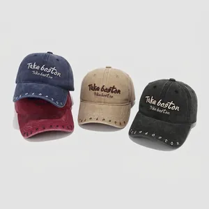 Cappellino Da Baseball Per Bambini Cotone Lavato Lettera Ricamata Hip-Hop Retro Cappello Parasole Regolabile Ragazzi Ragazze