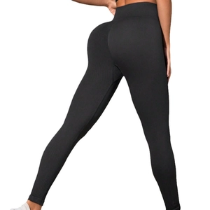 Legging de yoga noir taille haute avec effet push-up pour fitness et sport femme
