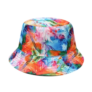 Colorful watercolor print reversible bucket hat for outdoor sun protection and stylish wear