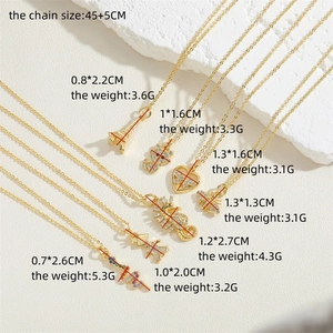 Goldene Zirkon-Halsketten mit Tieranhängern und verstellbarer 45+5 cm Gliederkette
