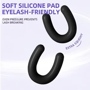 Set of two black wide-angle eyelash curler replacement pads with U-shaped design