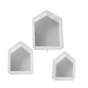 Three-piece set of 3D house-shaped silicone molds for candle making and DIY resin crafts