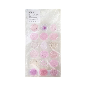 Pink and purple wax seal stickers set featuring 18 pieces for envelope and scrapbooking