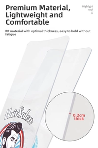 Detailed macro view of 0.2cm thick transparent PP hair salon balayage coloring board