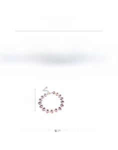 Detailed specs of copper tennis bracelet with oval pink zircons and lobster clasp
