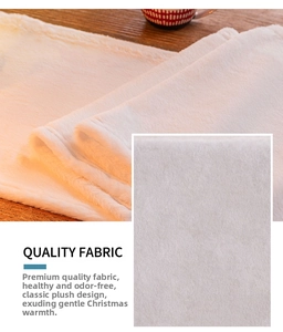 Detail of soft white faux fur Christmas table runner showing premium fluffy texture and fabric