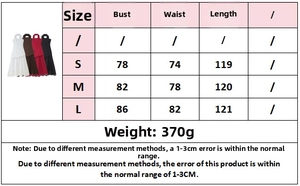 Detailed size guide table for halter patchwork waist dress with S-L measurements