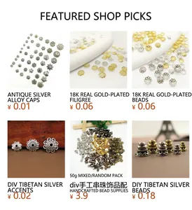 Detailed collection of antique silver and gold floral bead spacers for DIY jewelry making