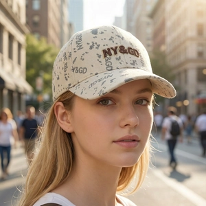 Casquette de baseball brodée NY&GD tendance avec imprimé intégral en ville