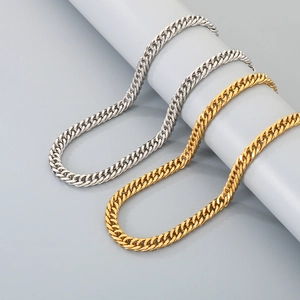 Detailed comparison of gold and silver cuban link chains on a minimalist display