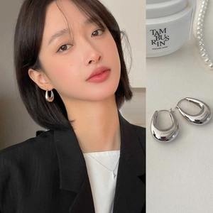 Minimalist Metal Teardrop Hoop Earrings For Women Fashion Gold Silver Plated Water Drop Huggie Ear Buckle Daily Jewelry