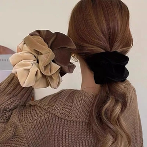 Elastici Per Capelli In Velluto Grandi Fasce Elastiche Morbide Retrò Tinta Unita Accessorio Per Capelli Oversize
