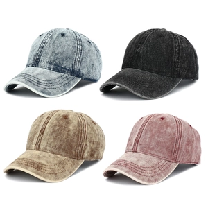 Washed Denim Baseball Cap 100% Cotton Vintage Distressed Adjustable Sun Shade Hat For Men Women