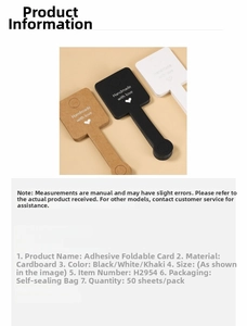 Adhesive fold-over card for jewelry packaging in black, white, and kraft paper colors