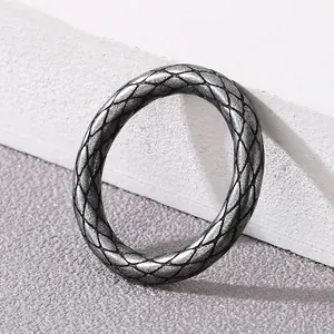 Vintage Stainless Steel Ring For Men Punk Gothic Snake Scale Texture Band Retro Jewelry