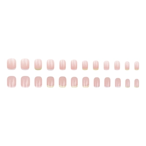 24pcs Light Pink French Press-on Nails with Creamy White Tips in Short Square Shape