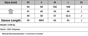 Guide des tailles de veste courte style français avec mesures détaillées du tissu en cm