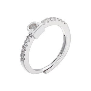 Close-up of 18K gold plated constellation ring with sparkling pave diamonds