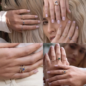 Elegant gold S925 silver square opal ring set with diamonds shown in a lifestyle view