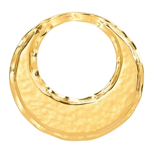 Hammered 18k gold plated stainless steel ring pendant accessory for DIY jewelry