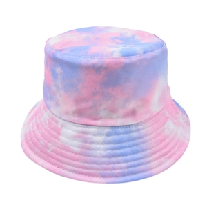 Chapeau bob tie-dye avec dégradé rose et bleu pour protection solaire femme