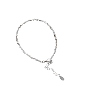 Handcrafted S925 sterling silver crushed silver bracelet with vintage oxidized finish