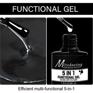 Gel de uñas profesional 5 en 1 para base, refuerzo y extensión de 7,5 ml