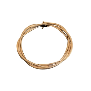 Multilayer gold twisted snake chain necklace with heavy metal texture for women