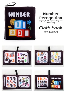 Libro di stoffa educativo per neonati con numeri da 1 a 10 e illustrazioni vivaci