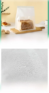 Detail of oilproof kraft bread bag with clear window and waterproof inner coating