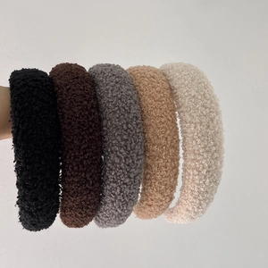 Winter pluche hoofdband in vijf kleuren met dikke lamswol textuur voor dames