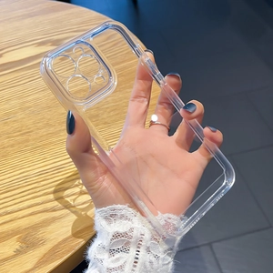 Transparent shockproof silicone case for iPhone 15 Pro Max with precise camera protection