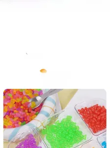 Close-up of 1cm miniature colorful jelly bean models for DIY dollhouse dessert decoration