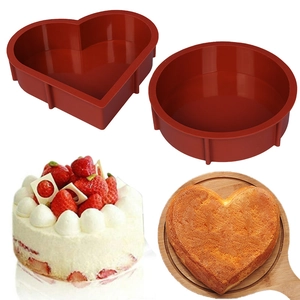 Siliconen Bakvorm Voor Taart Voedselveilig Anti-Aanvlak Flexibel Groot Bakgerei Voor Brood Mousse Dessert Hart Rond Zeskant