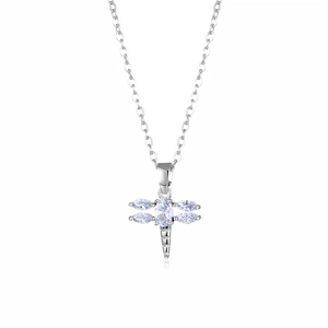 Elegant silver dragonfly pendant necklace with sparkling cubic zirconia on a minimalist chain
