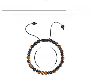 Tiger eye bead bracelet specifications with 6mm diameter and adjustable cord details