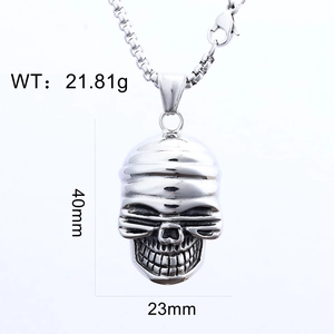 Silver skull mask pendant dimensions 40mm by 23mm with weight marking 21.81g