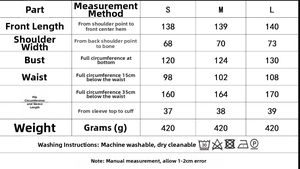 Size chart with measurements for puff sleeve dress including length bust and waist details