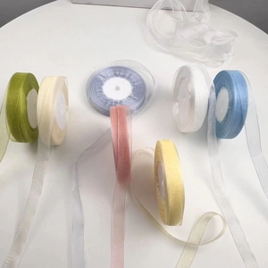 2cm sheer organza ribbons in multiple colors for gift wrapping and floral decoration