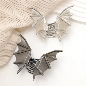 Pince À Cheveux Ailes De Chauve-Souris En Métal Alliage Gothique Punk Style Sombre Halloween Accessoires Cheveux Élégant