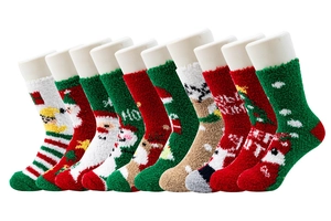 Chaussettes douillettes en polaire de corail de Noel chaussettes d'hiver epaisses
