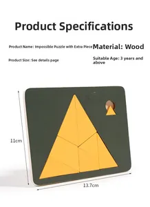 Detaillierte Größenparameter für Holzpuzzlespielzeug mit 13,7 cm Länge und 11 cm Breite