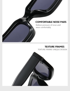 Detailed close-up showing ergonomic nose pads and high-quality frame of black sunglasses